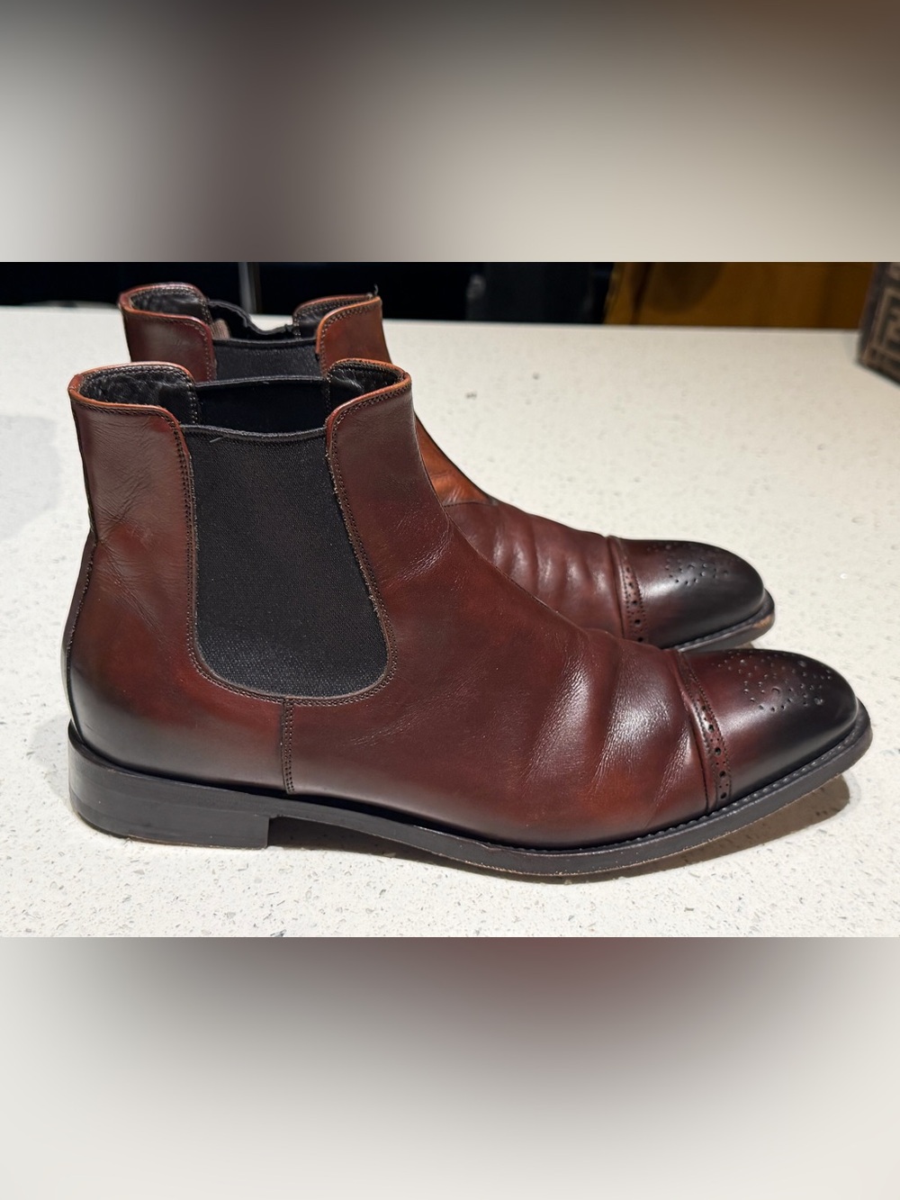 Prada Men's Dark Brown Leather Chukka Chelsea Boots